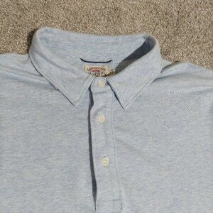 Faherty Light blue heathered SS polo very soft organic cotton Size M Medium